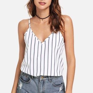 Shein Striped Top white/navy stripes - M